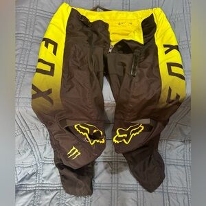 Fox Men's Motocross Black and Yellow Racing Pants